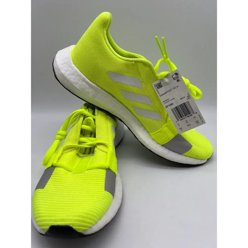 adidas Men's Senseboost GO Running Shoes Neon/Yellow Sneakers EF1580 Size 8.5